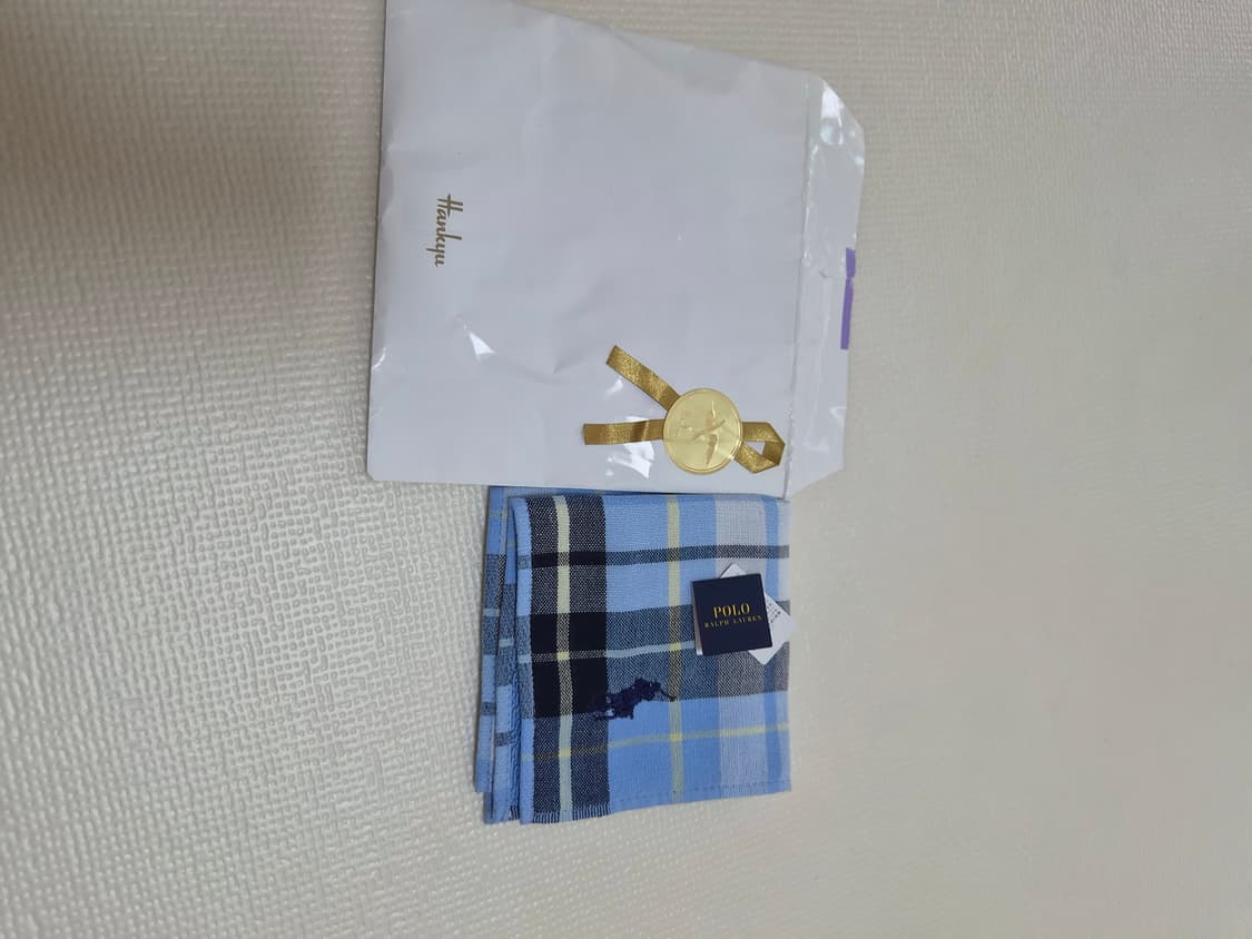 폴로 랄프로렌 Polo Ralph Lauren 체크 손수건 스카이블루 상품이미지7