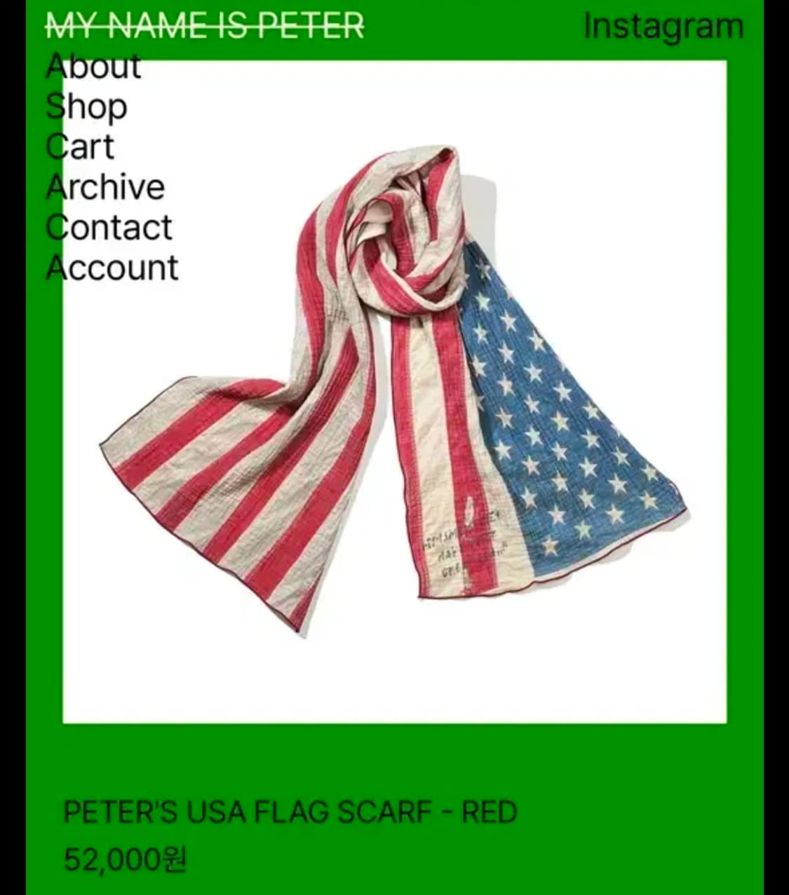 마이네임이즈 피터 스카프 상품이미지1