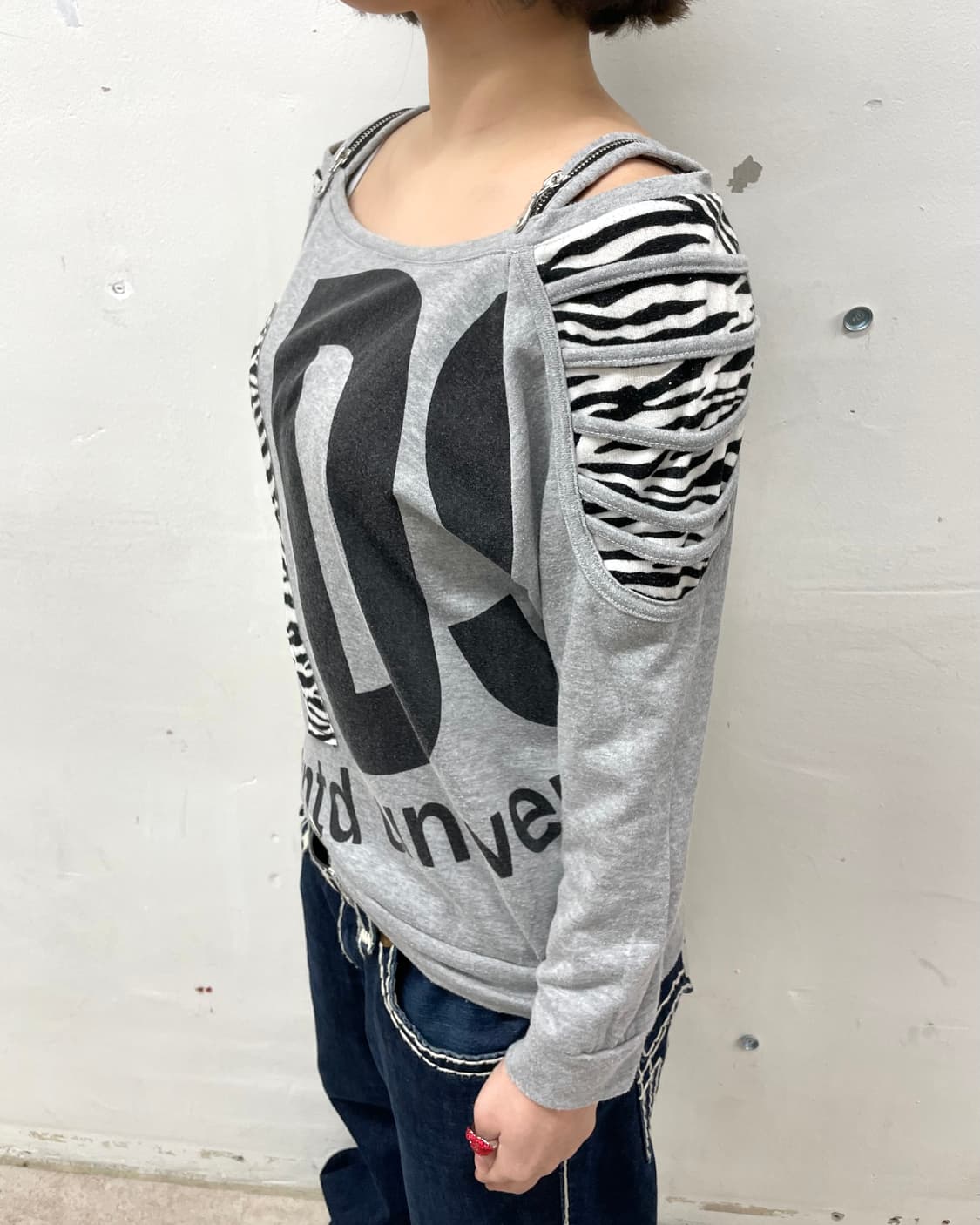 Zebra Zipper Slit Long Sleeve  상품이미지5