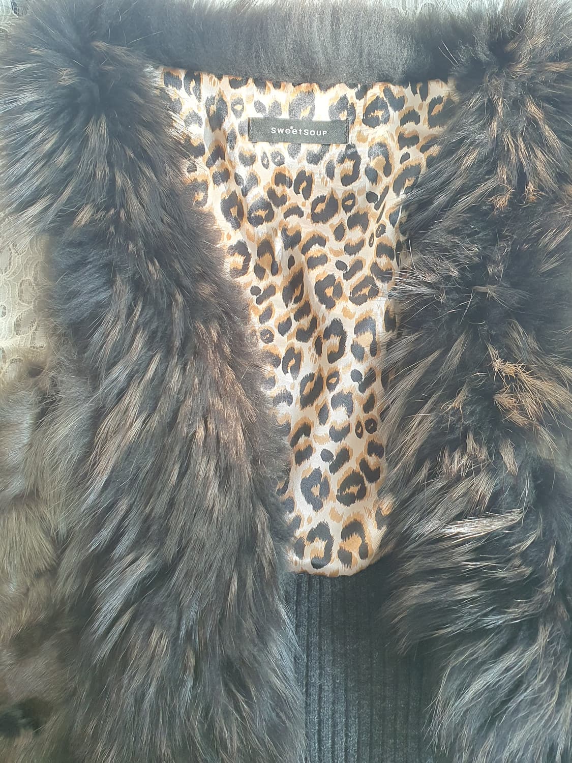 [갸루] 폭스퍼 브라운 퍼 베스트 여우털 조끼 상품이미지5