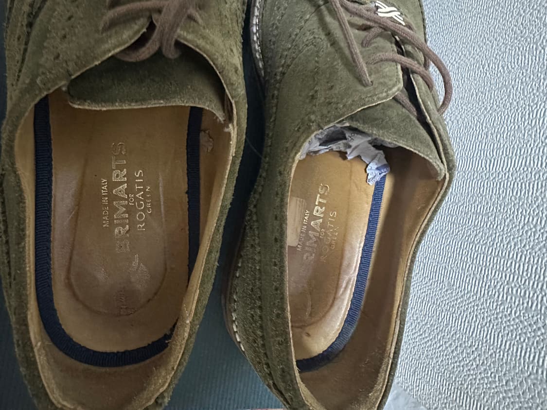 260) 이태리 브리마트 스웨이드 윙팁 구두 올리브 팝니다 상품이미지7