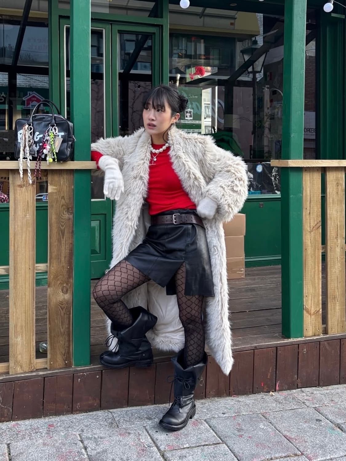 네거티브쓰리 레이스업 폴디드 롱부츠 블랙 240 상품이미지9