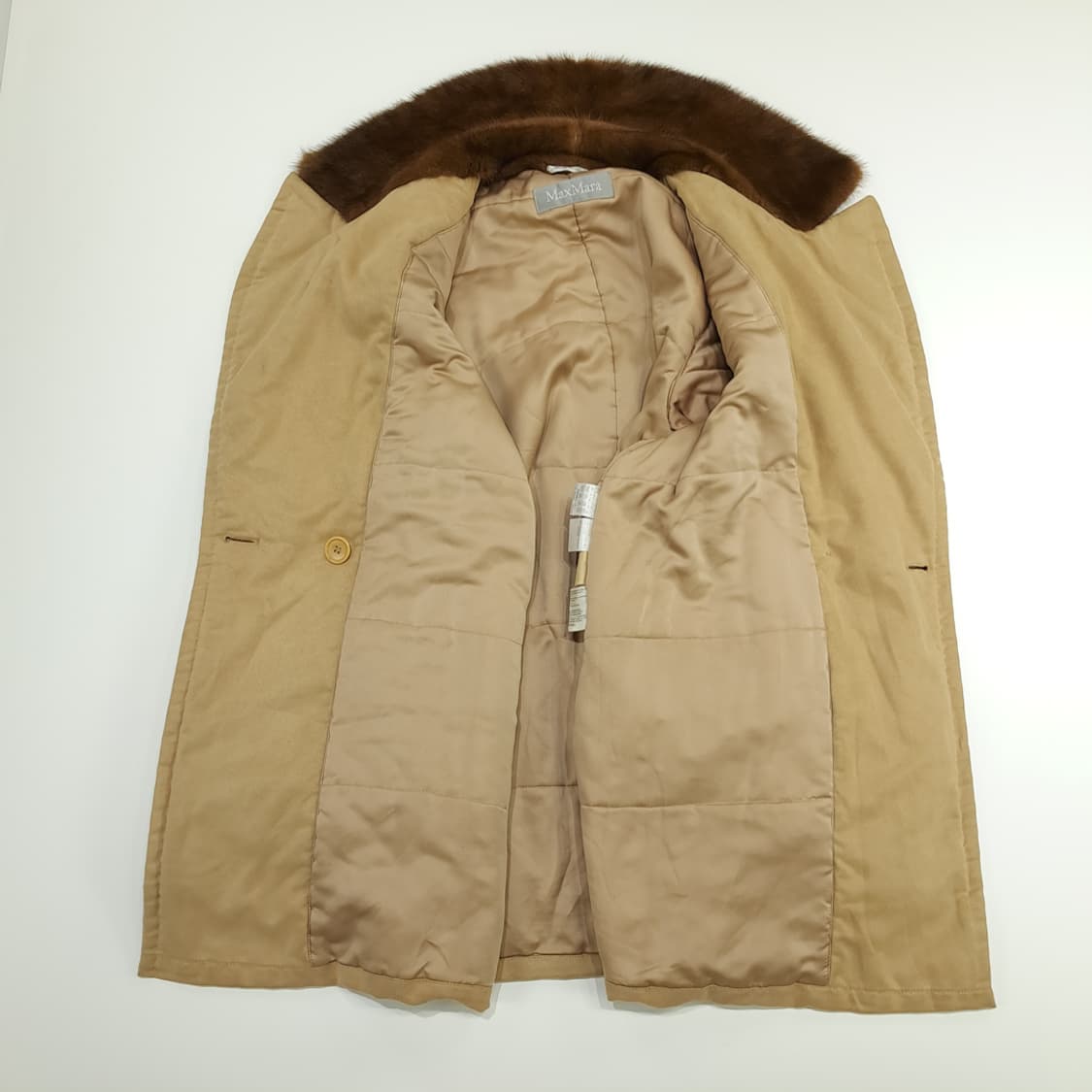 CN700W M 막스마라 베이지 이태리 밍크 카라 코트 상품이미지5