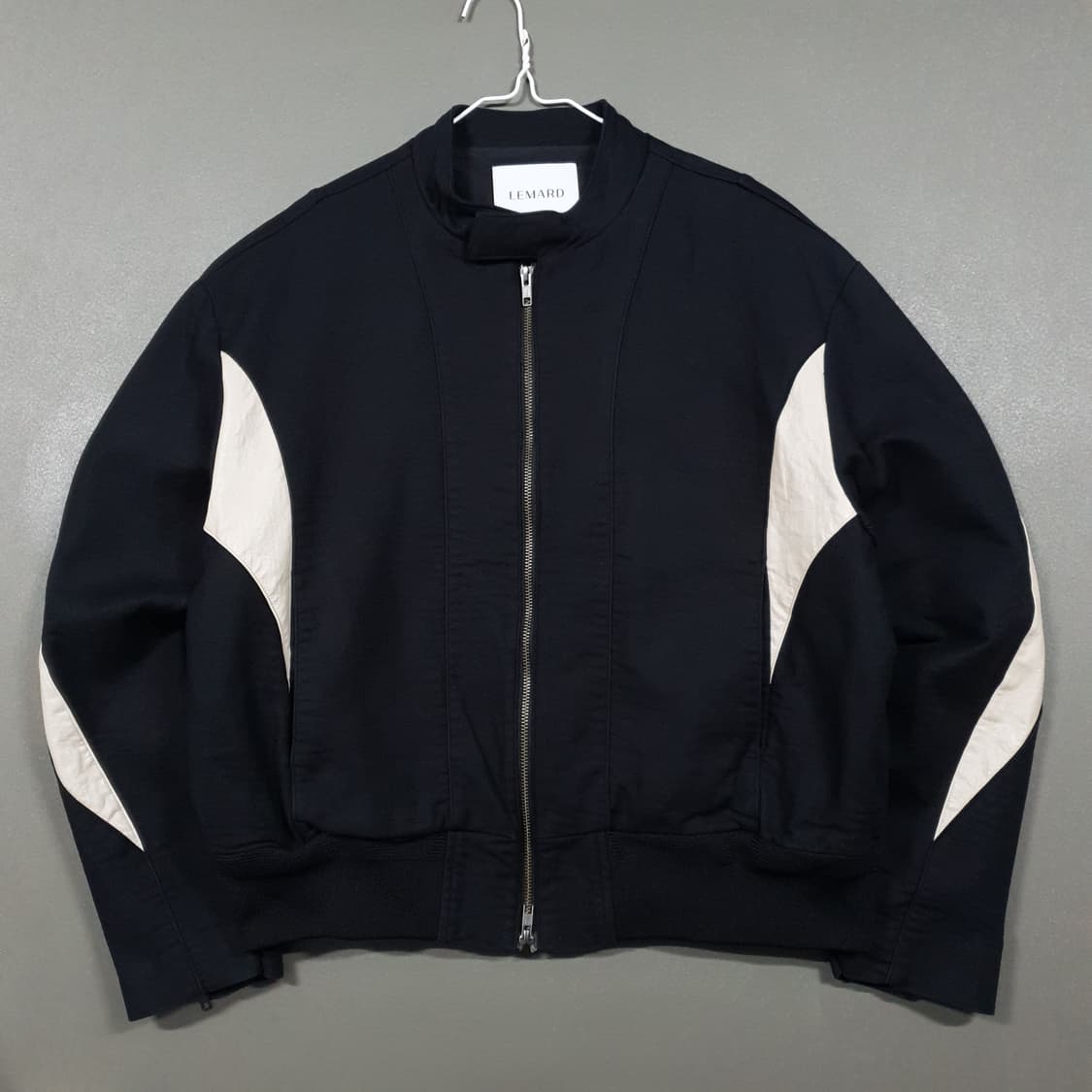 실측 XL) 르마드 신형 23ss 바이커 숏 자켓 투웨이 집업 블랙 상품이미지1