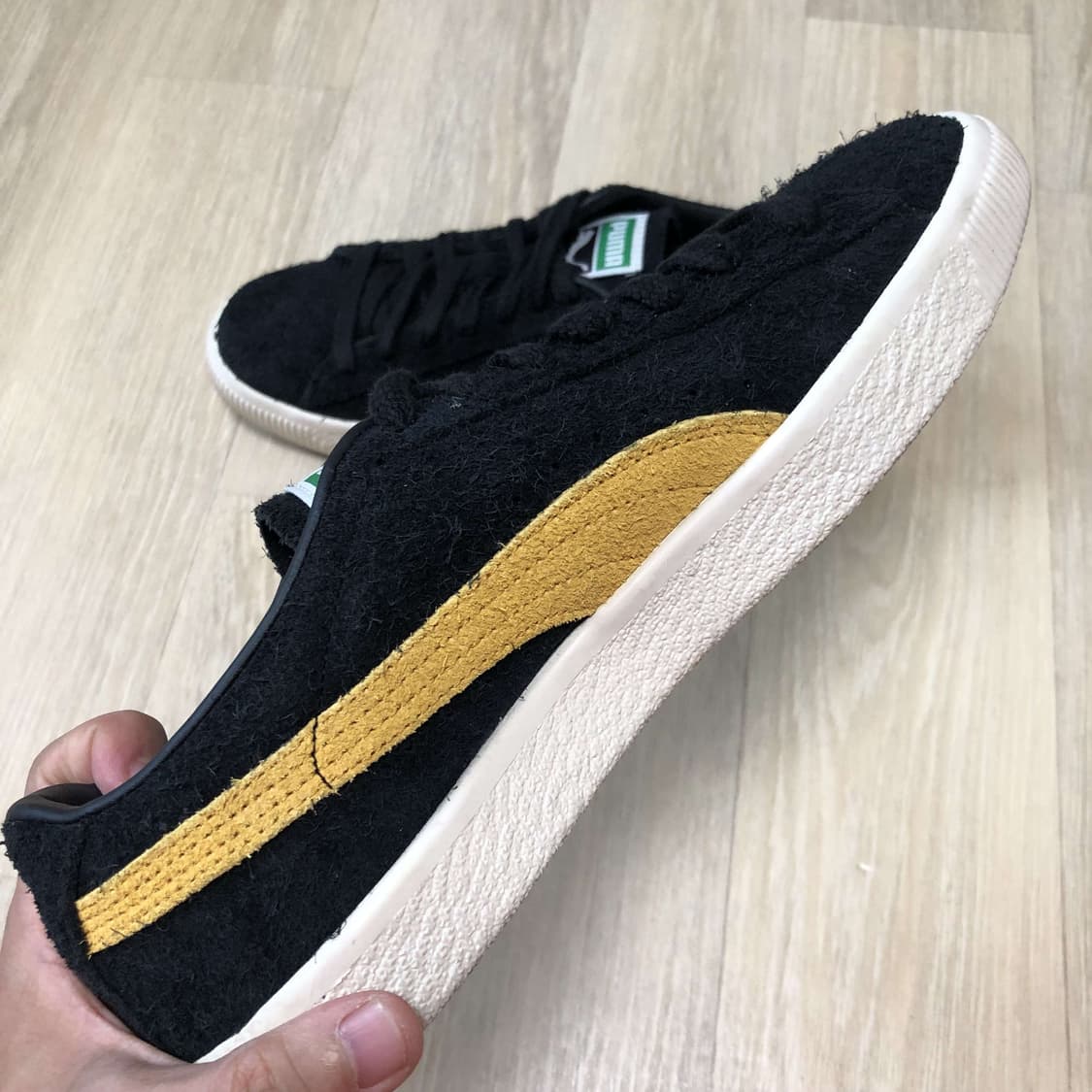 (260) 퓨마 PUMA 스웨이드 빈티지 헤어리 스웨이드 블랙 옐로우 상품이미지4