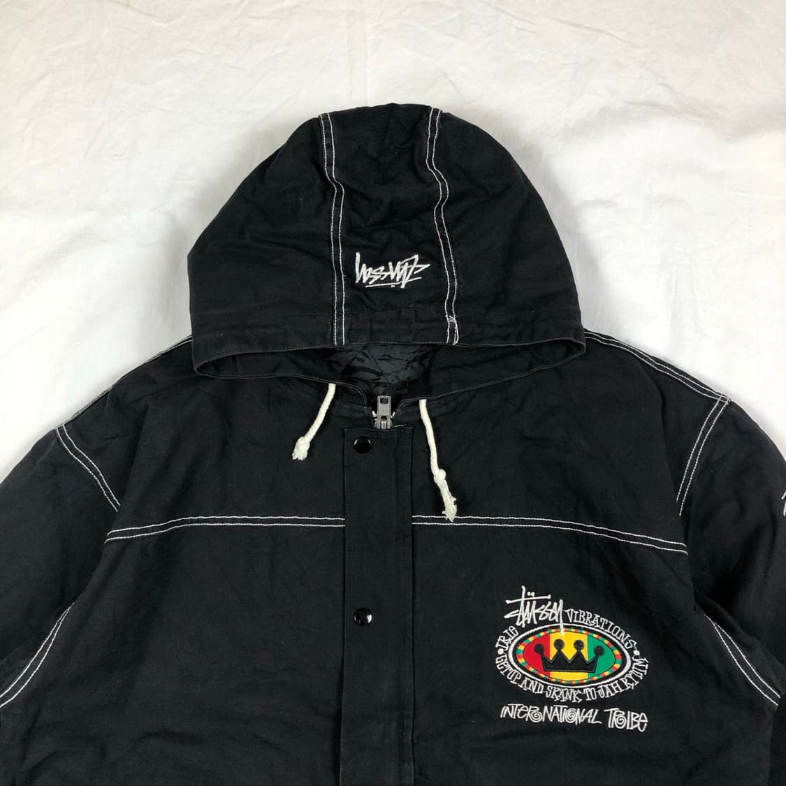 90s 스투시 인터네셔널 트라이브 퀄팅 후드자켓 상품이미지2