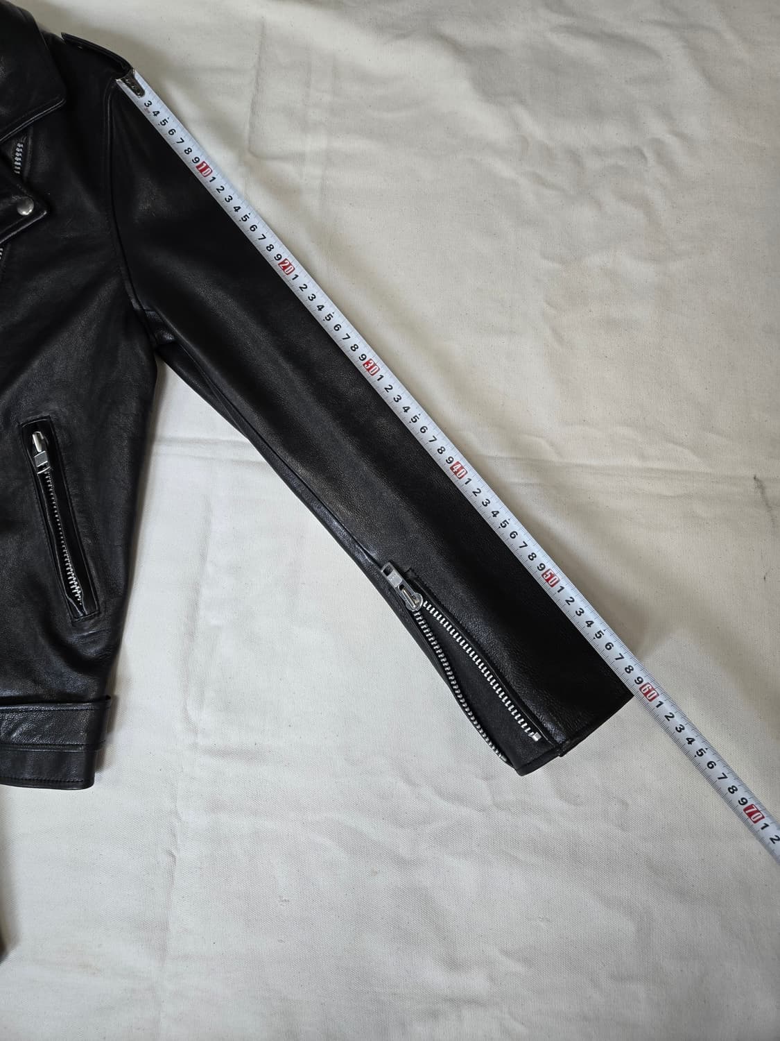 DRAWING 여성 가죽 라이더 자켓 블랙 상품이미지7