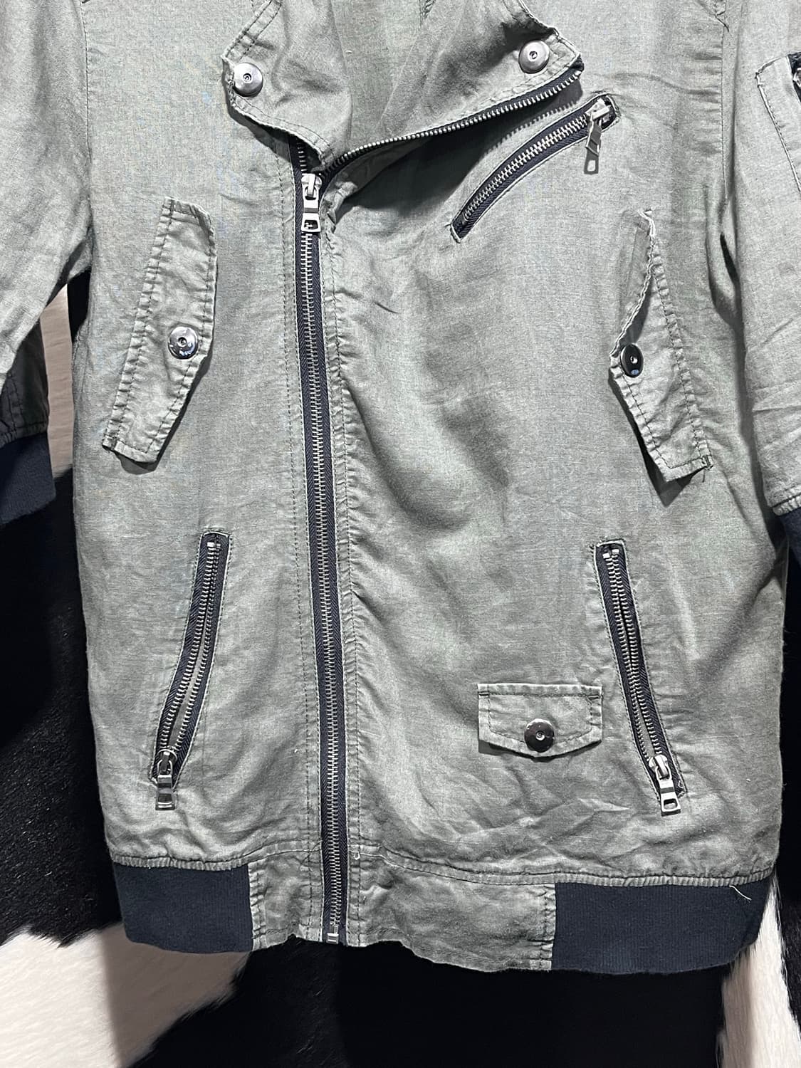 인더아틱 6부 바이커 자켓 상품이미지3