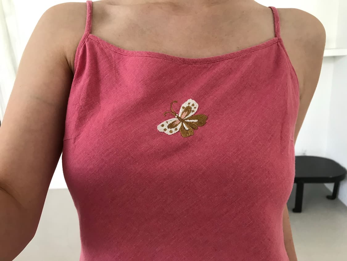 vintage pink butterfly sleeveless 상품이미지4