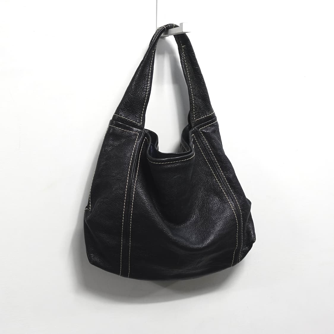 LEATHER  빈티지 레더 스티치 빅 카우치 숄더백 상품이미지3