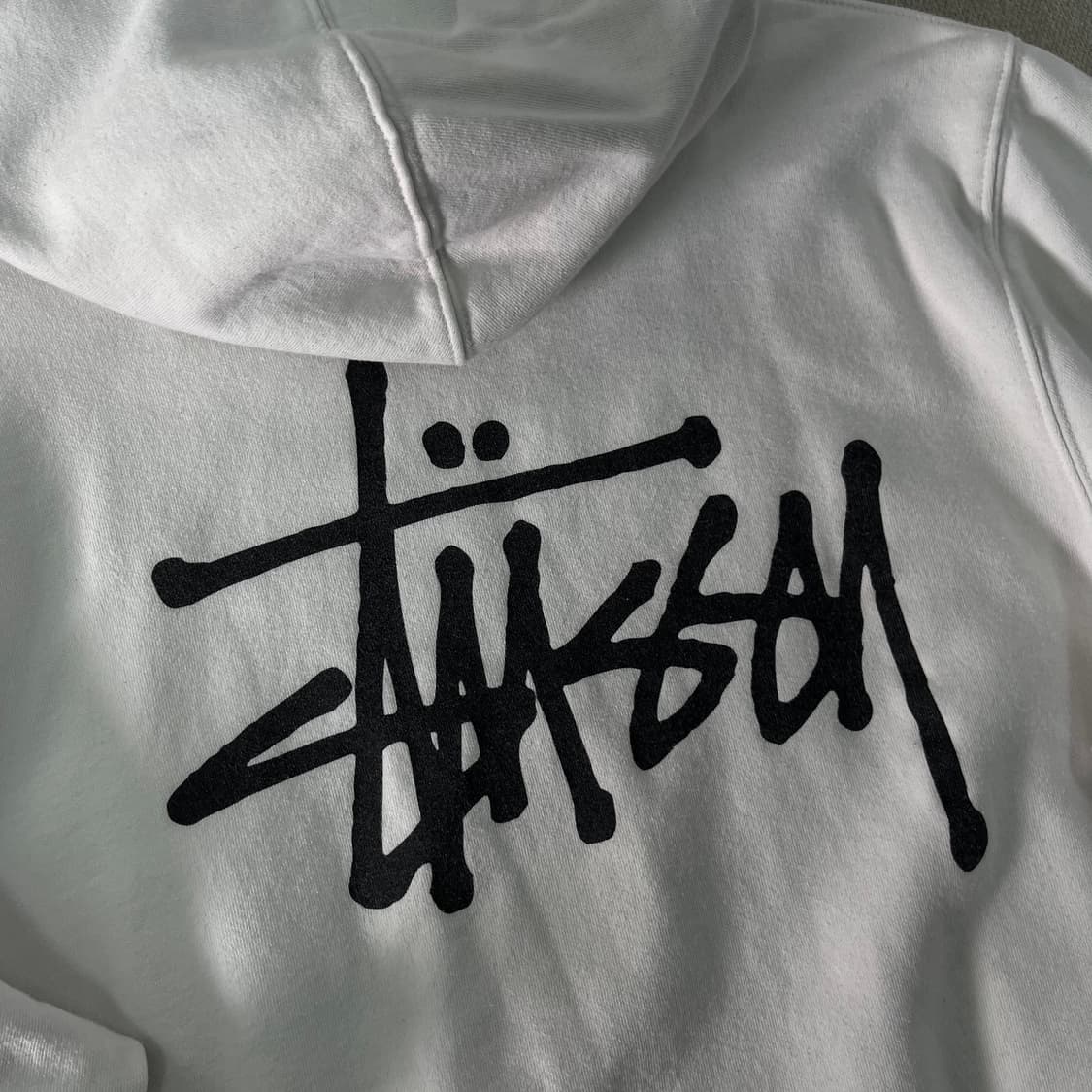 100 스투시 베이직 로고 화이트 후드티 상품이미지7