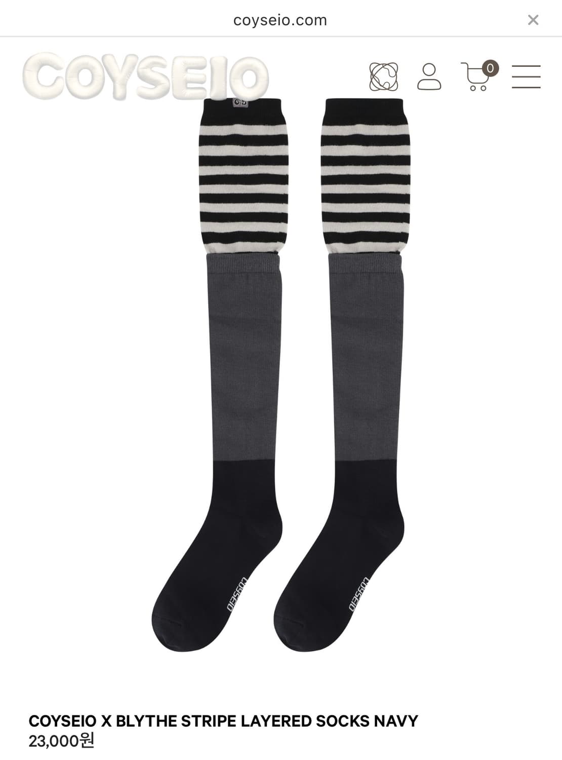 COYSEIO X BLYTHE 블랙 색상 니삭스 상품이미지1