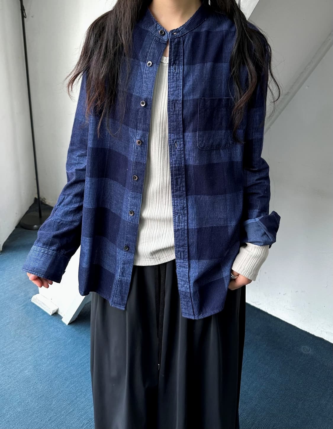 Natural brushed cotton design check shir 상품이미지4