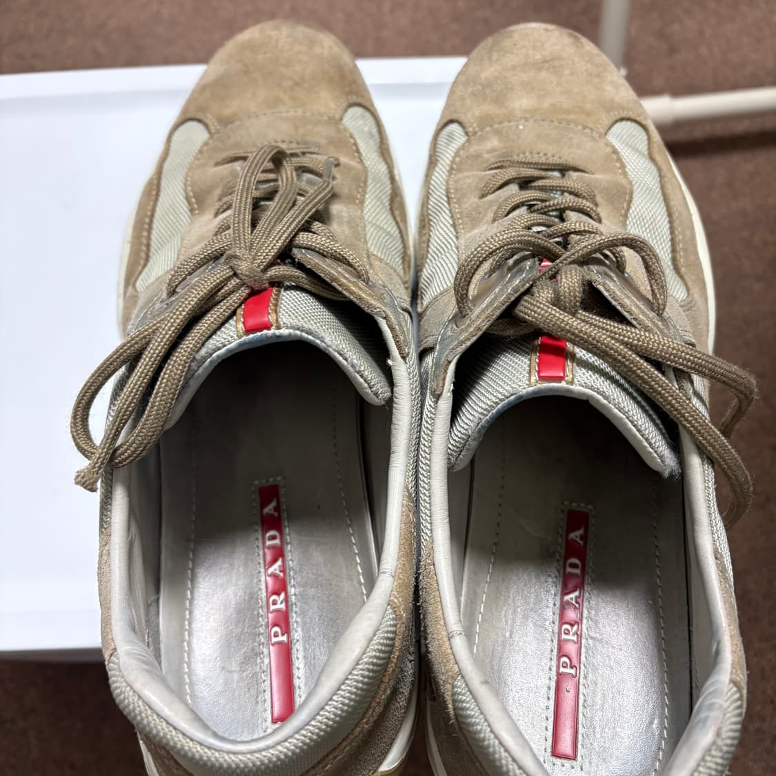 프라다 아메리카컵 베이지 스웨이드 uk9 275 상품이미지6