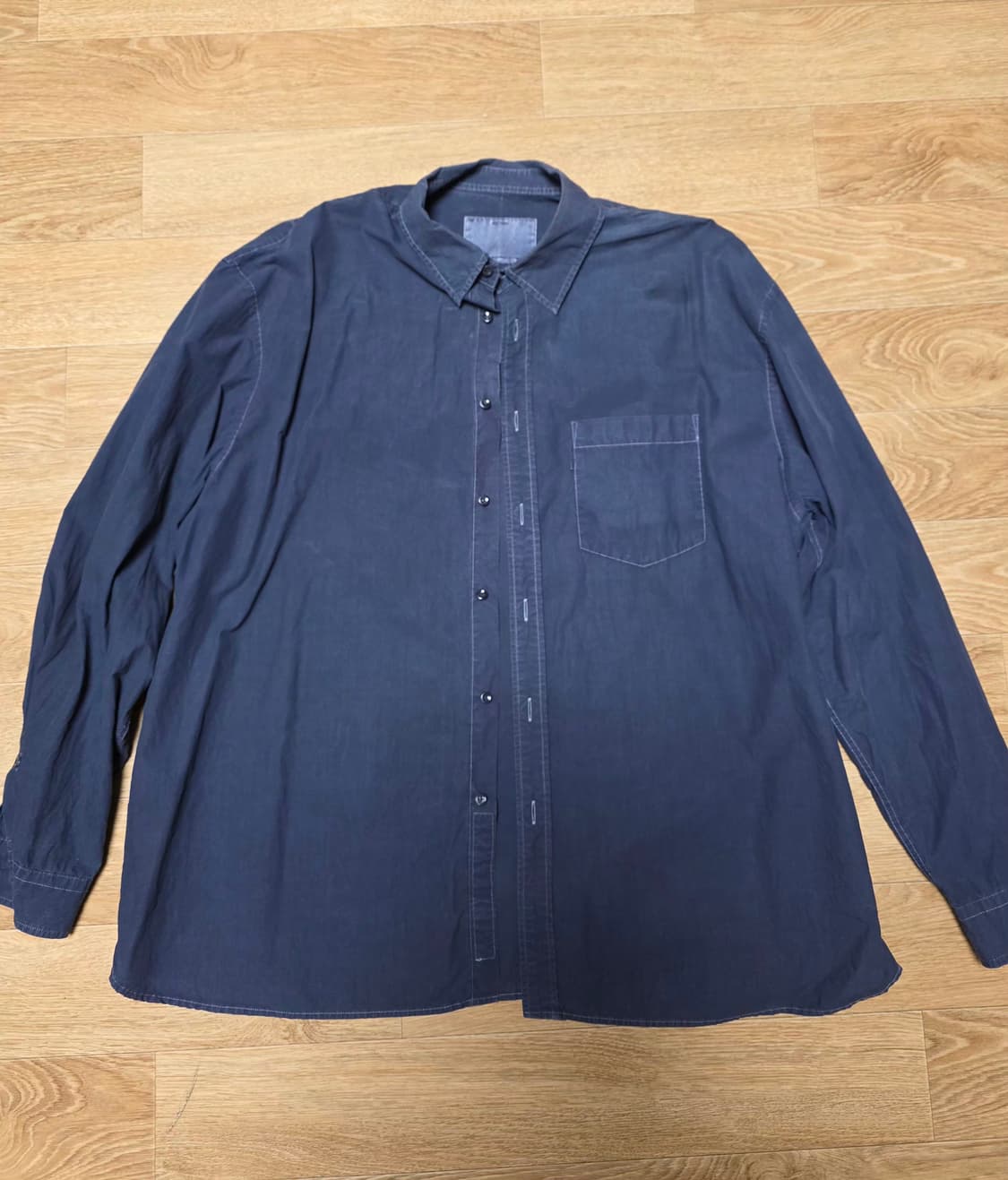 포터리 가먼트다이드 셔츠 다크 블루 2사이즈 상품이미지1