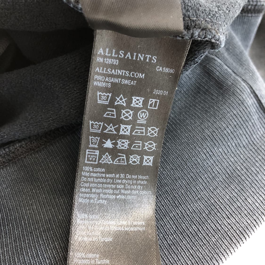 올세인츠 피그먼트 워시드 크롭맨투맨 S 상품이미지6