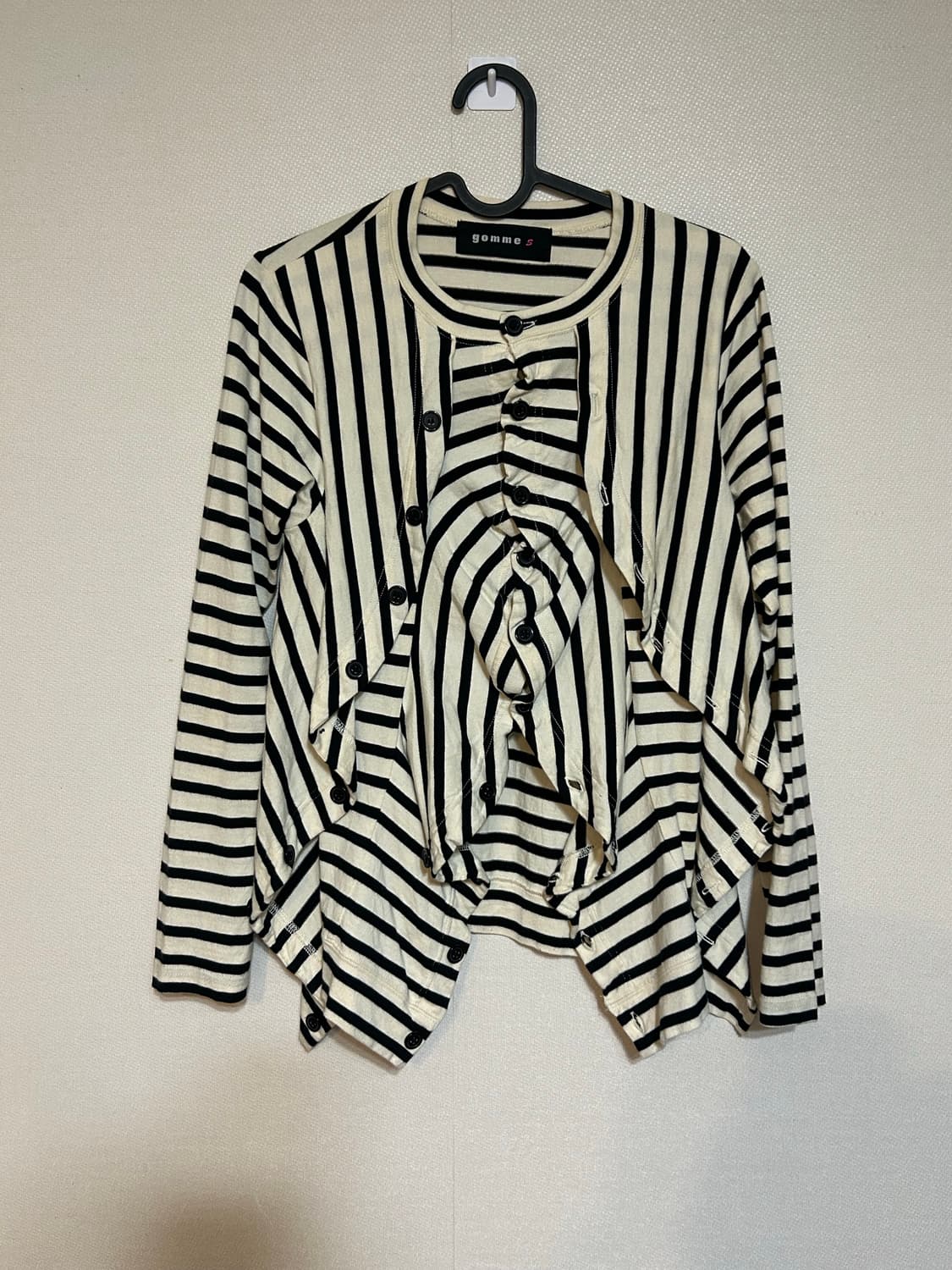 gomme 고무 스트라이프 가디건 M 상품이미지1