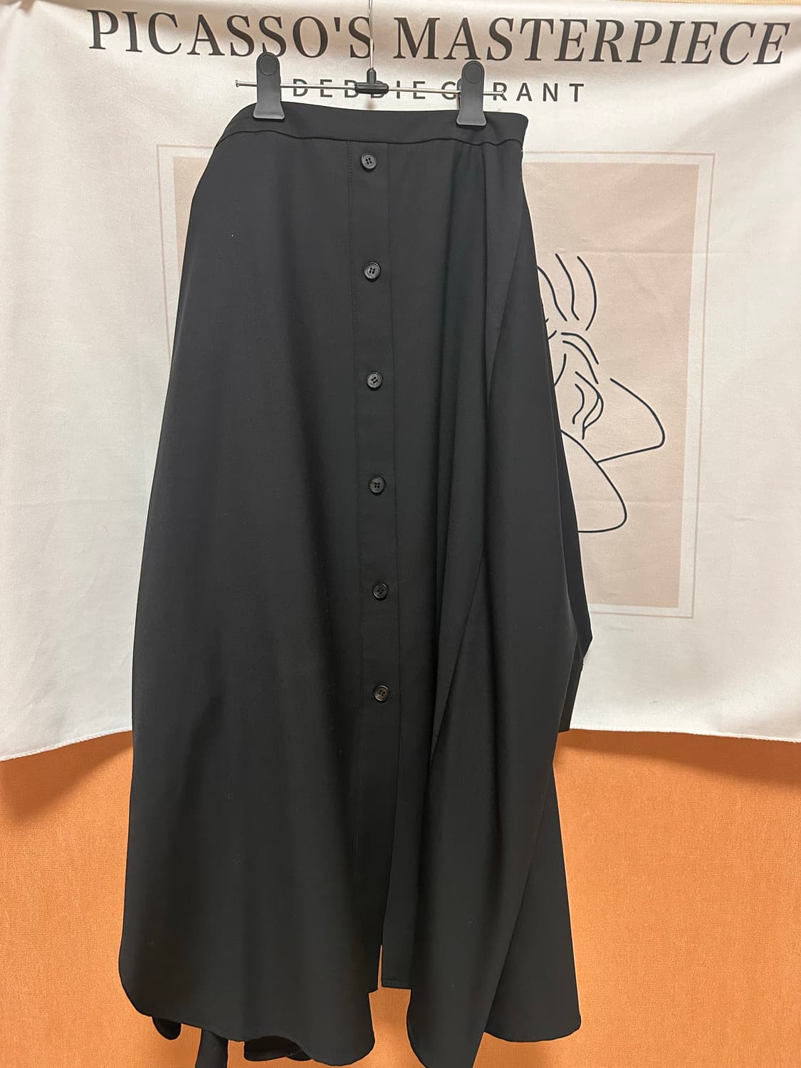 Orr 플레어 랩 스커트 블랙 상품이미지2