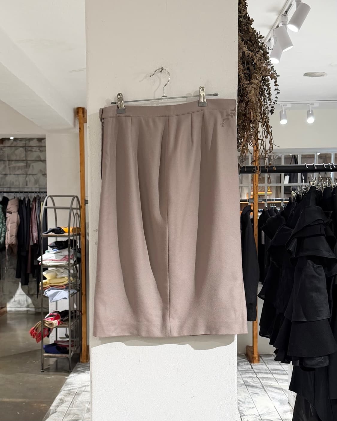 크리스찬 디올 핑크베이지 울 미디 스커트 상품이미지4