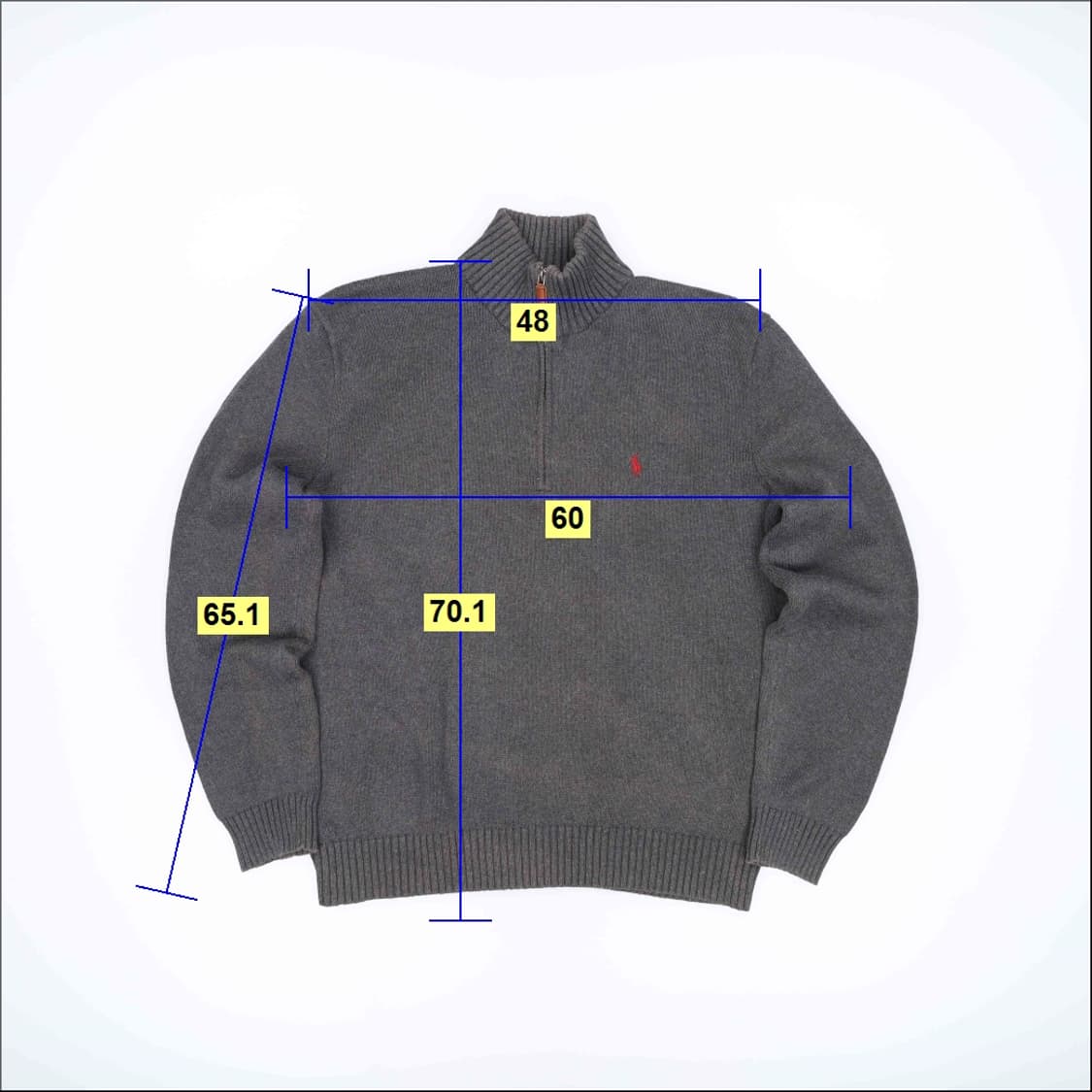 L 폴로 랄프로렌 코튼 반집업 니트 스웨터 회색 4251 상품이미지8