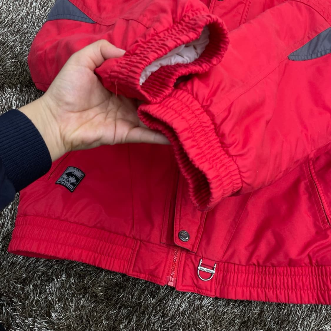 프로스펙스 PRO-SPECS 90s 레드 그레이 올드스쿨 패딩 점퍼 M 상품이미지6