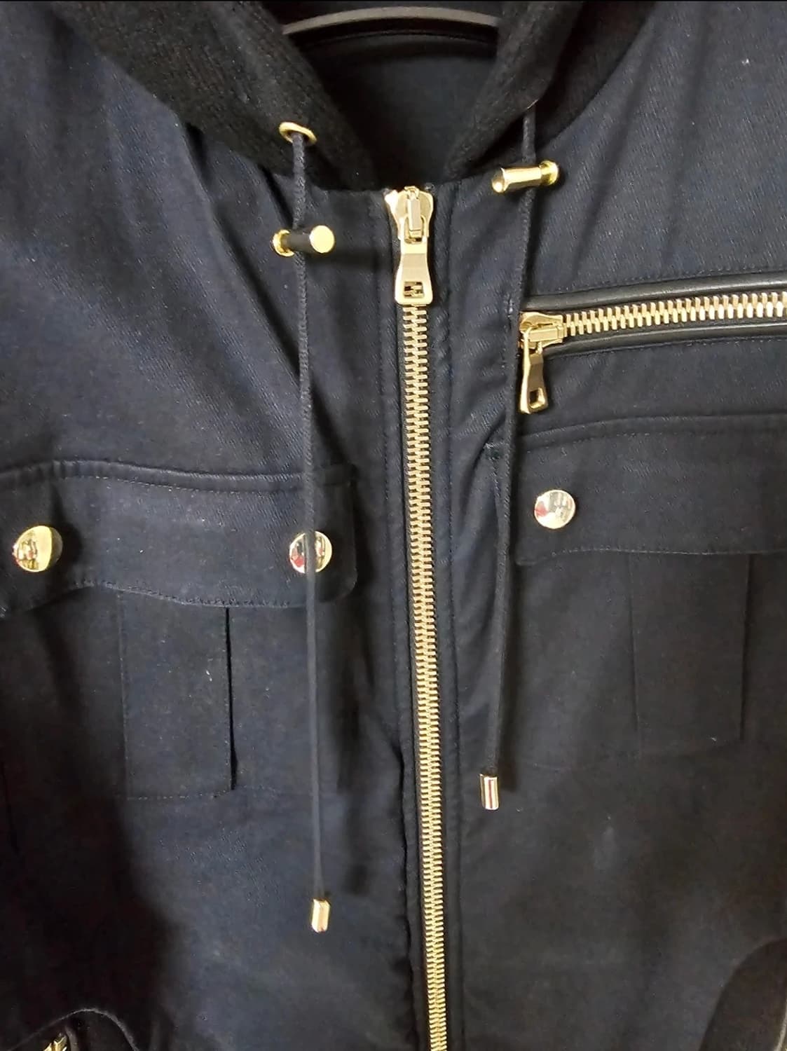 발망 가죽 패치 후드 니트 점퍼(L/정품) 상품이미지6