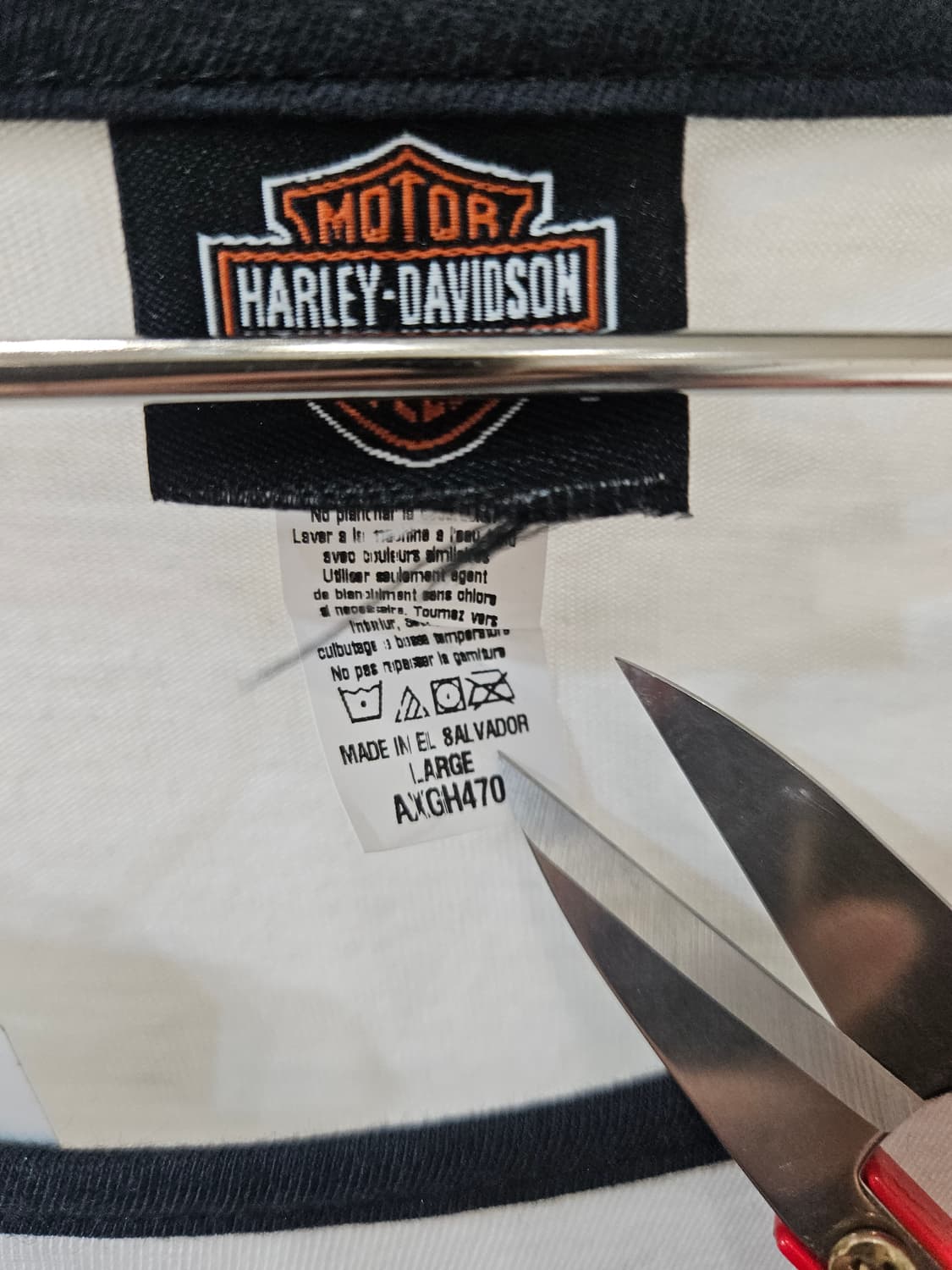 할리데이비슨 모터사이클 배색 7부 티셔츠 상품이미지7