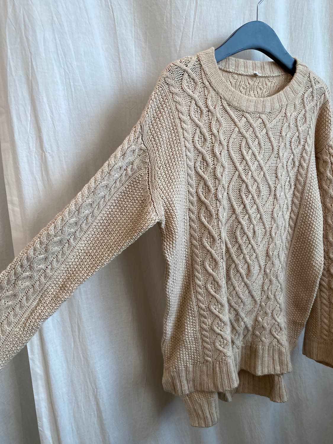 MUJI 베이지 울혼방 니트(L) 상품이미지6