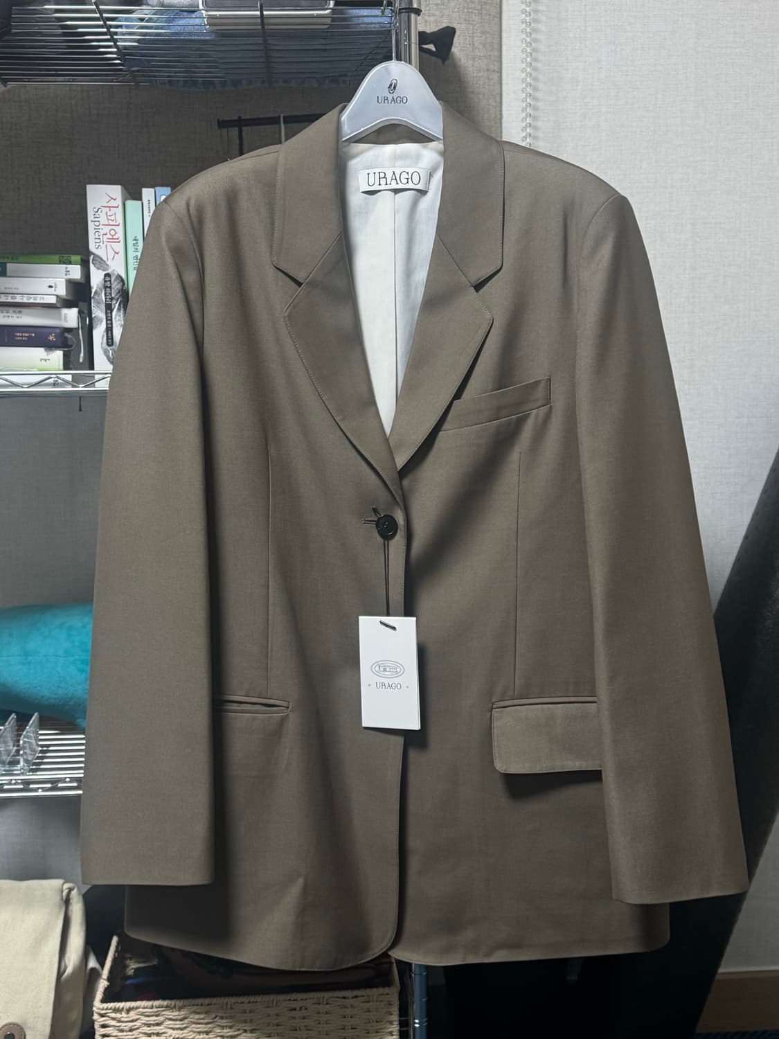 유라고 피터 싱글 버튼 자켓 카키베이지 S 상품이미지1