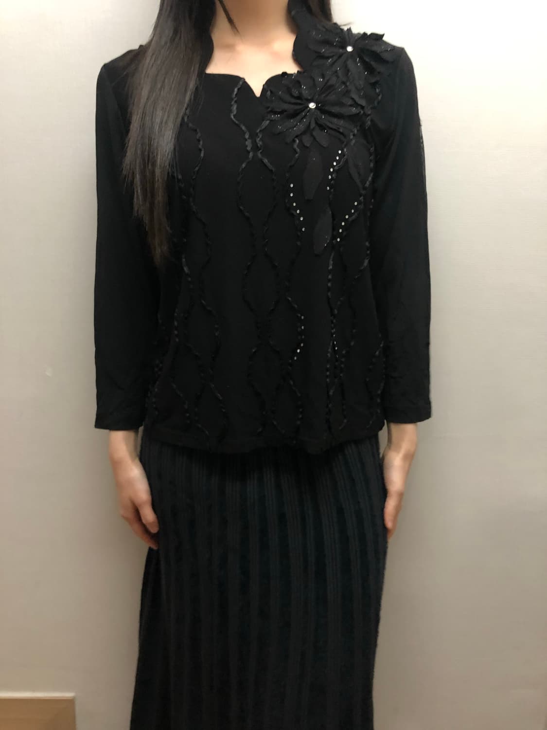 빈티지 블랙 오리엔탈 탑 상품이미지3