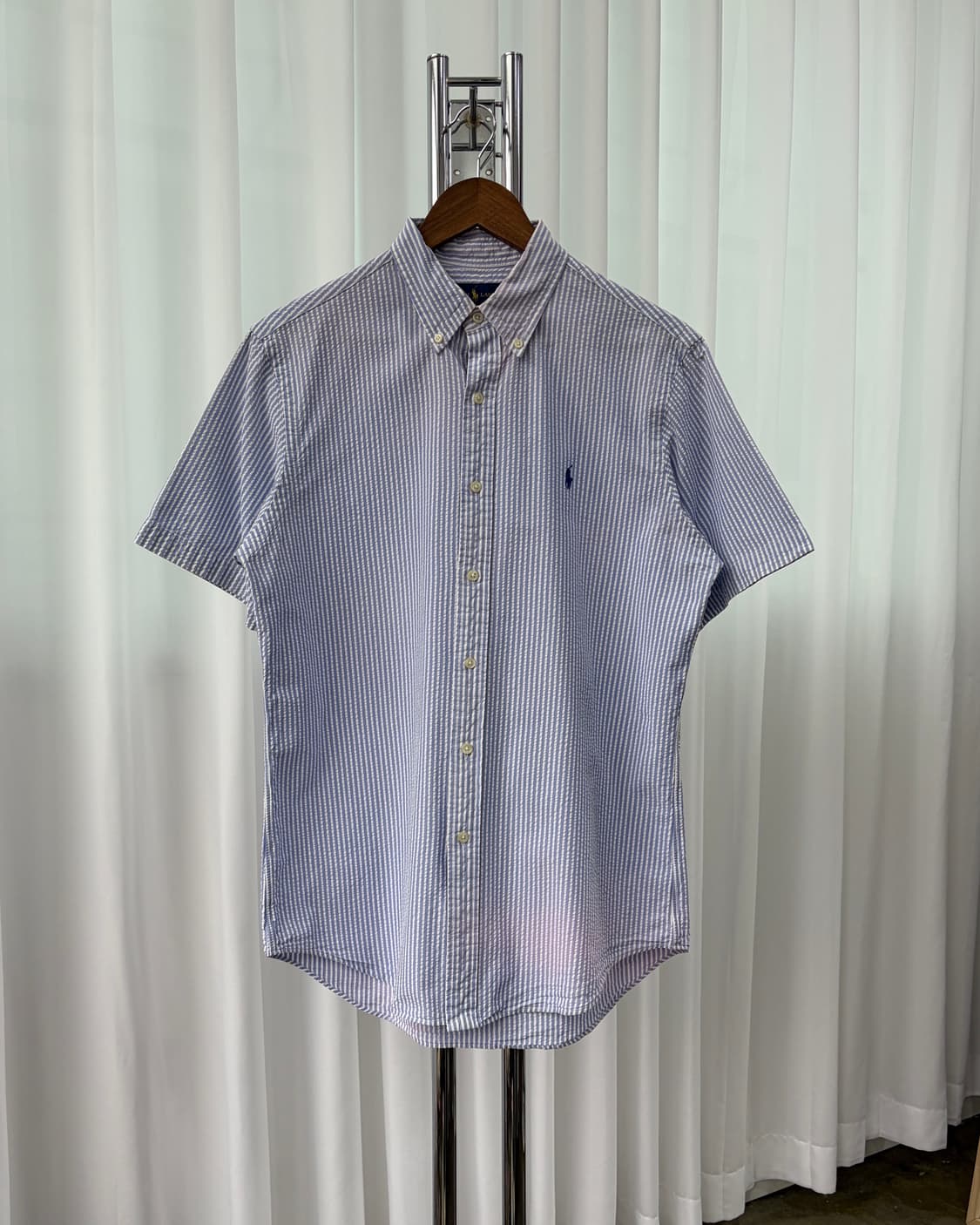 [M]폴로 랄프로렌 스트라이프 시어서커 반팔 셔츠 상품이미지2