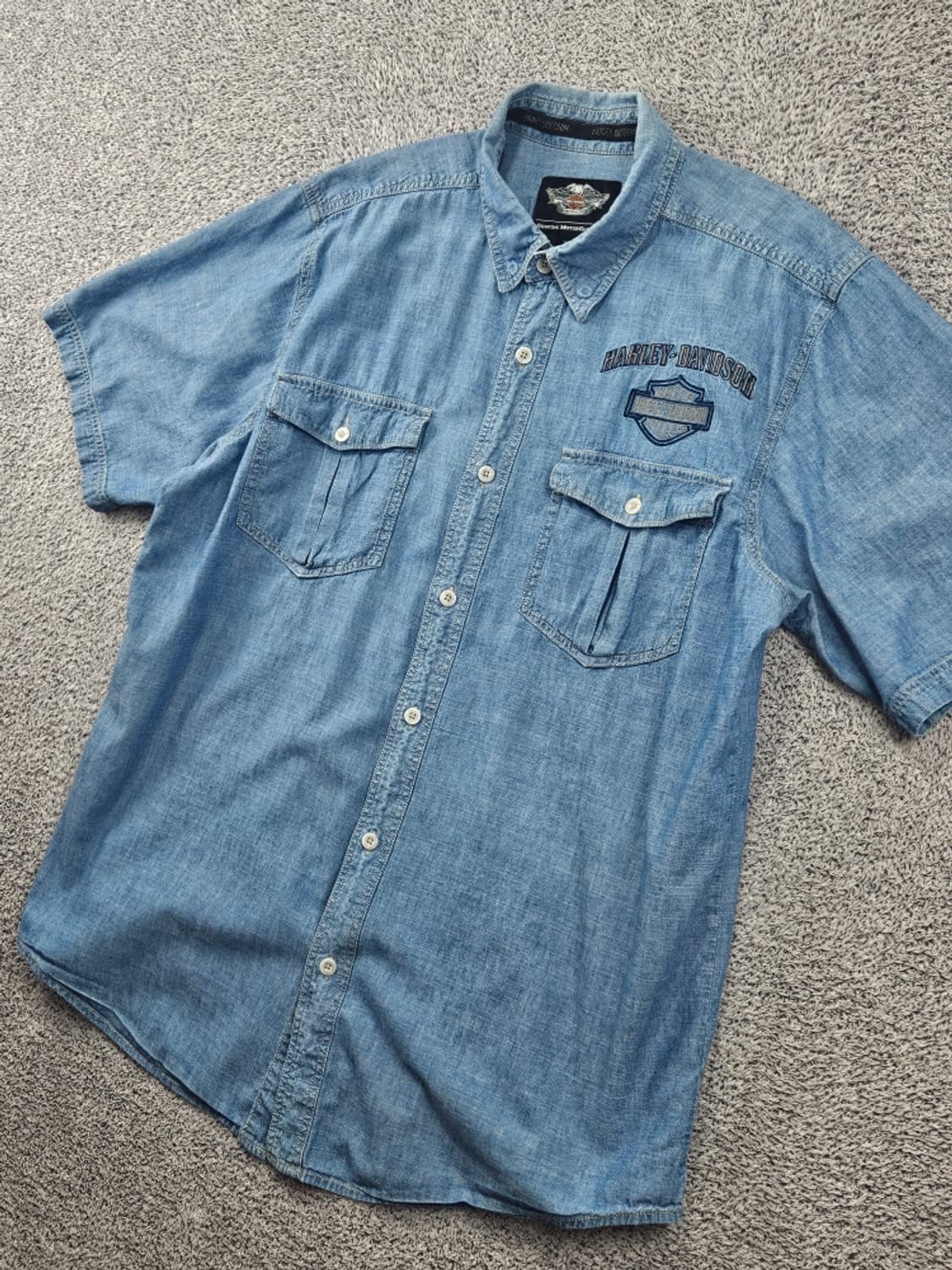 할리데이비슨 바 앤 실드 데님 하프 셔츠 ( XL ) / 11593 상품이미지4