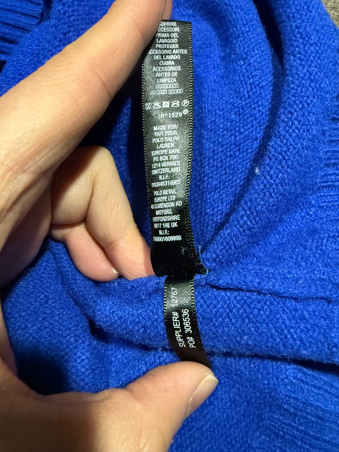 Polo Ralph Lauren RLX 폴로 코발트 블루 반집업 니트 상품이미지5