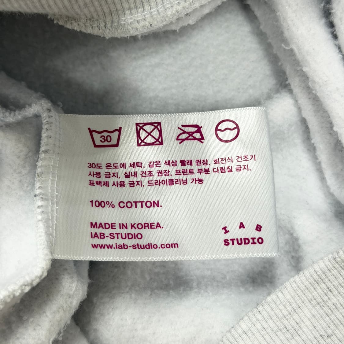 아이앱스튜디오 하프집업 풀오버 기모 맨투맨 라이트 그레이 L 상품이미지4