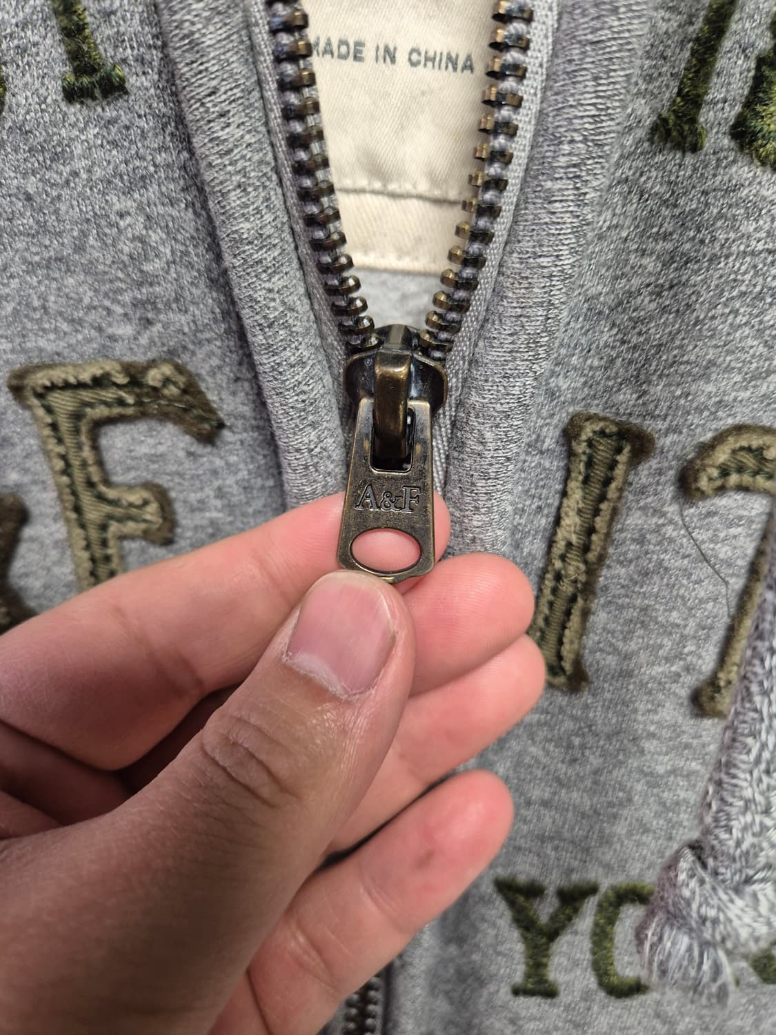 아베크롬비 Y2K 후드집업 그레이 S사이즈(상태S급) 상품이미지4