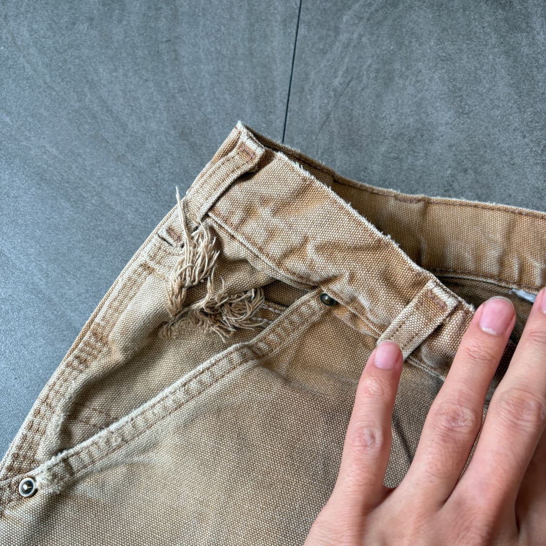 칼하트 정품 브라운 더블니 팬츠 상품이미지5