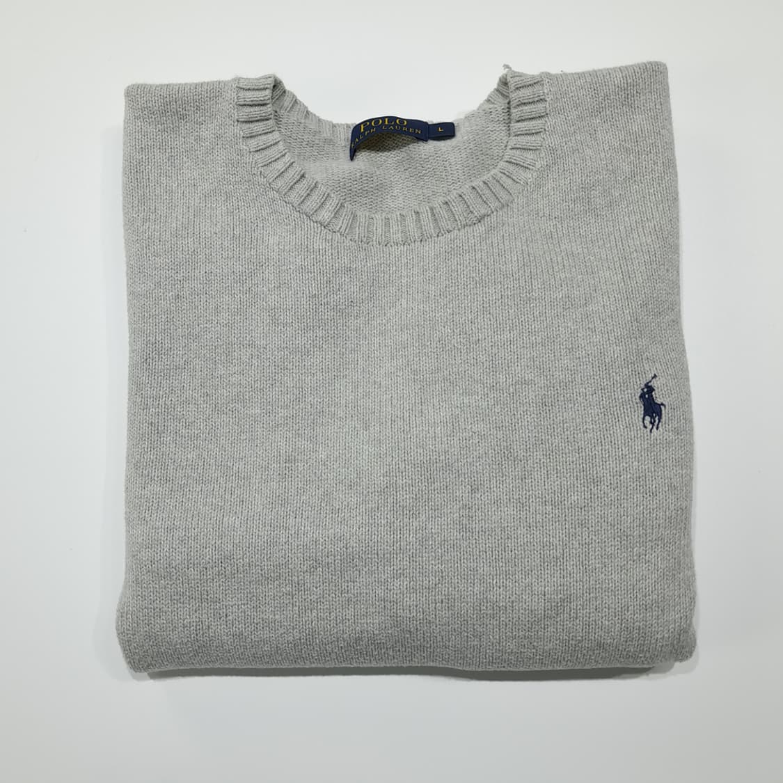 CK004 L 폴로 00s 크루넥 라이트그레이 니트 스웨터 상품이미지8