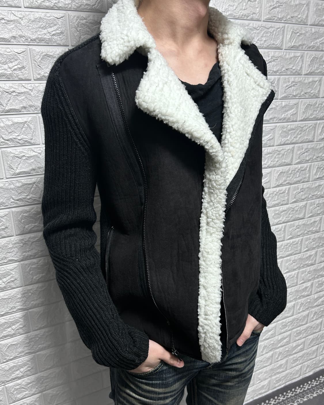 아르마니 스웨이드 니트 하이브리드 자켓 상품이미지2