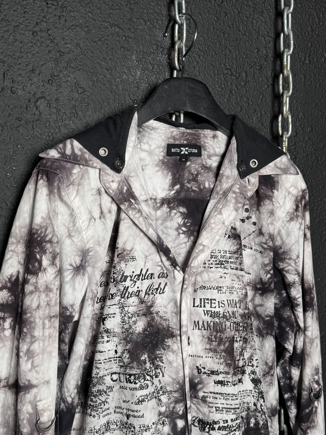 Tie-dye & Lettering Hooded Shirt Jacket  상품이미지7