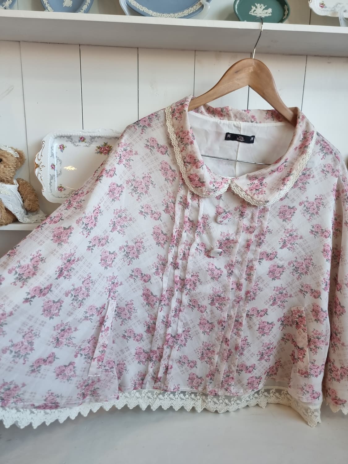 Ank Rouge(앙크루즈) 로즈 플라워 케이프 블라우스/망또 상품이미지2