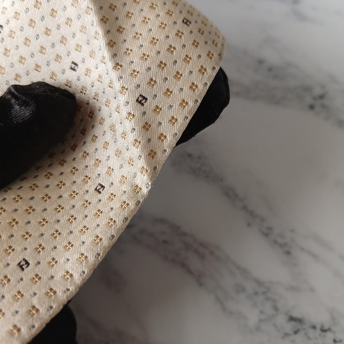 펜디 실크 베이지 주카 패턴 넥타이 8.2cm B등급 E868 상품이미지10