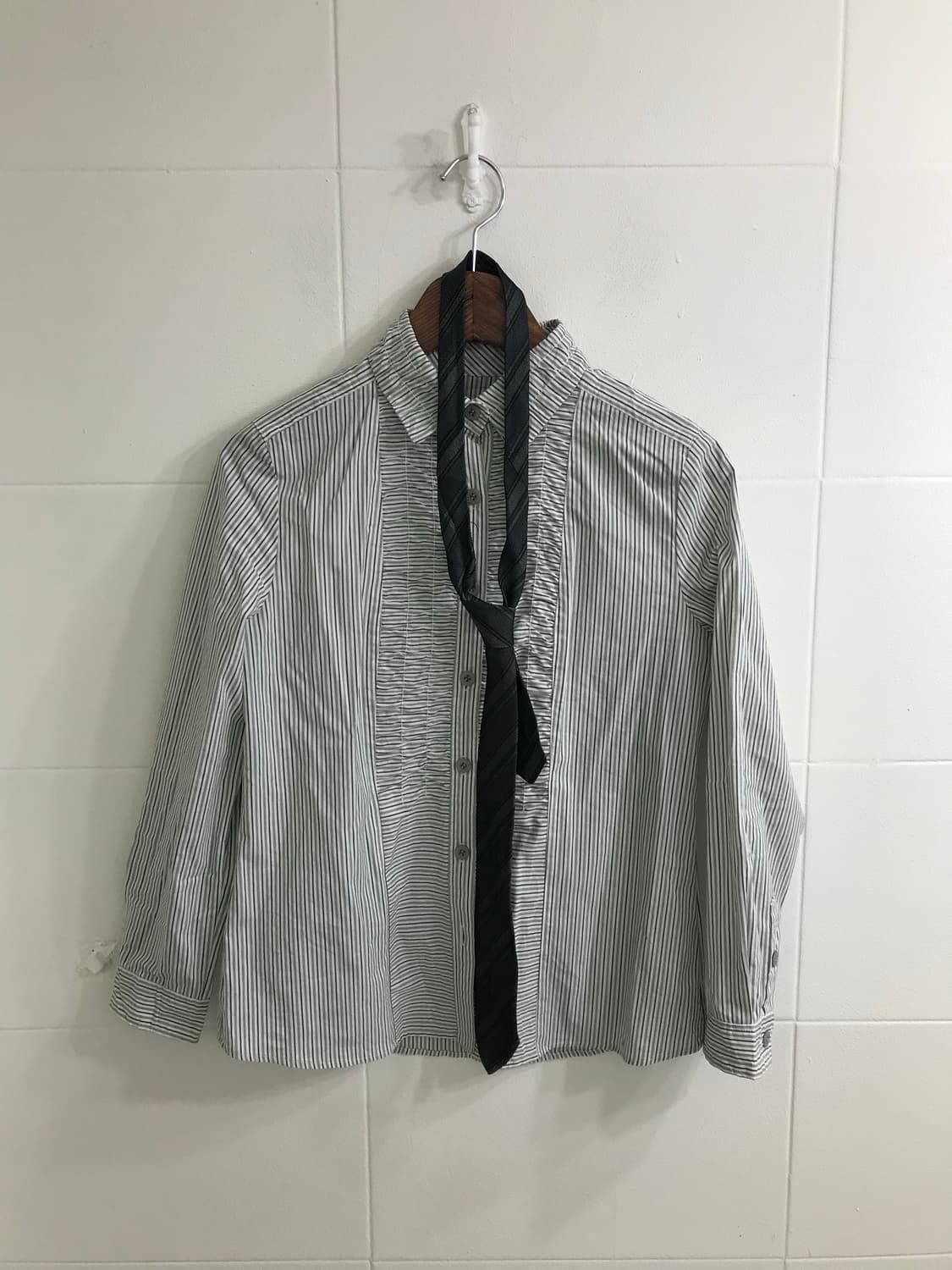 그레이 니혼진 프레피 딱붙 레이스 블레이저 코디세트 상품이미지8