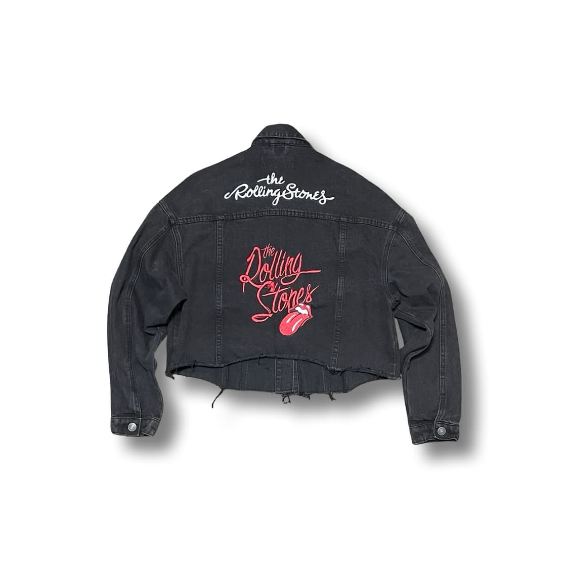 [M] 롤링스톤즈 블랙 데님 크롭 자켓 상품이미지5