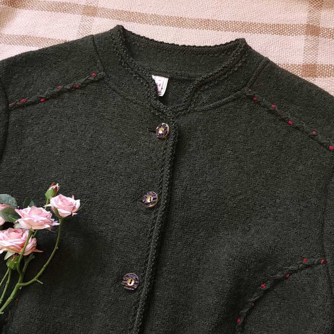 90s 울 트위드 자켓 프렌치 울 자켓 오스트리아 티롤자켓 빈티지 44 상품이미지5