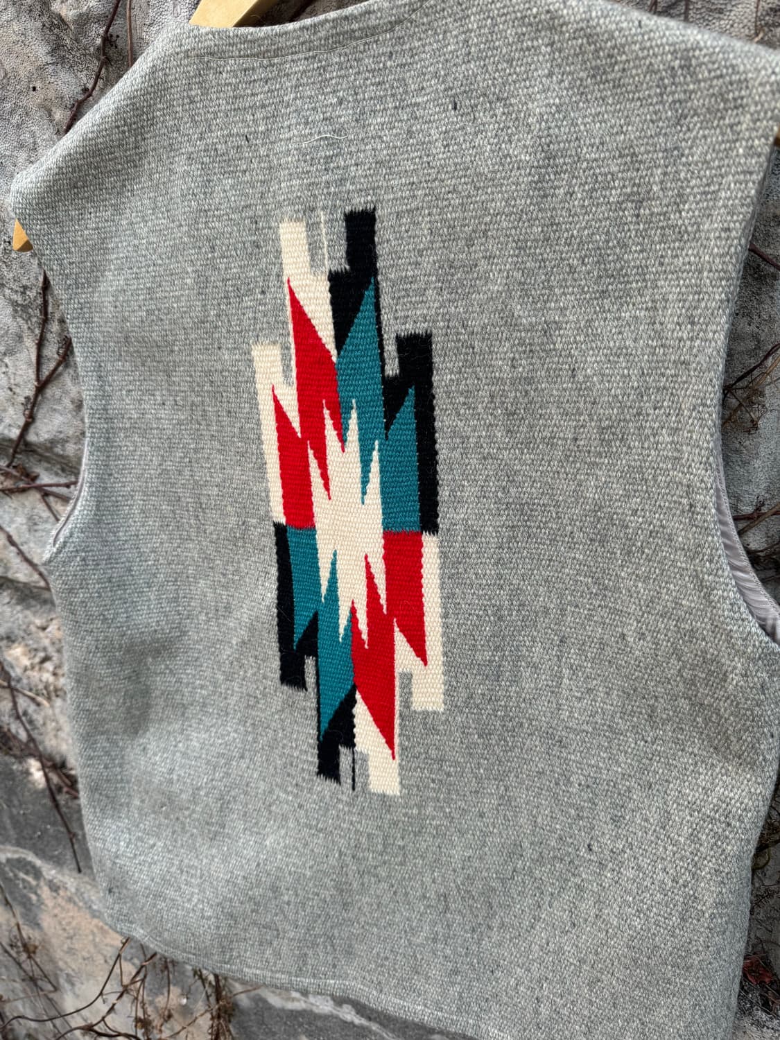 50s 빈티지 핸드 우븐 울 오르테가 치마요 베스트 조끼 나바호 웨스턴 상품이미지5