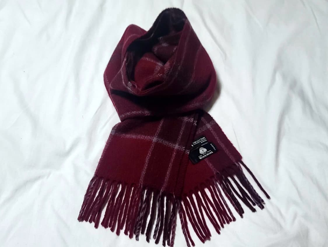 IN COLLECTION by Indian 버건디 체크 머플러 크리스마스 상품이미지1