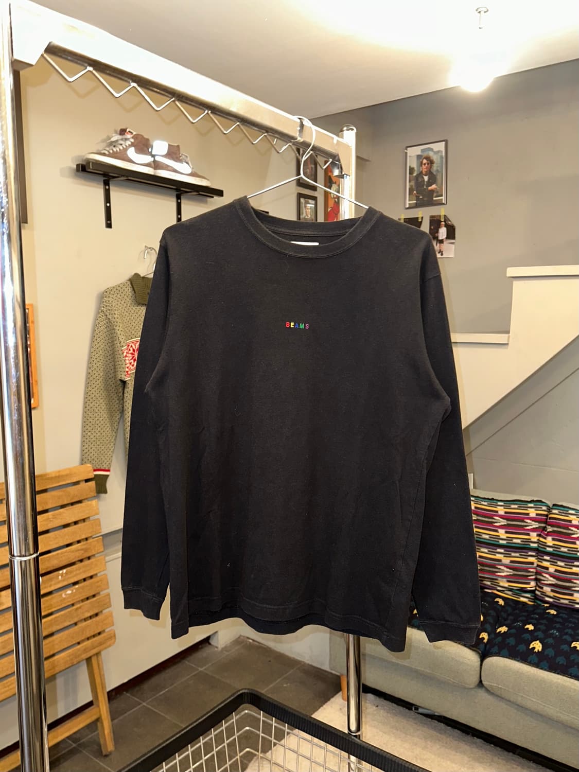 Beams color small logo cotton sleeve 상품이미지4