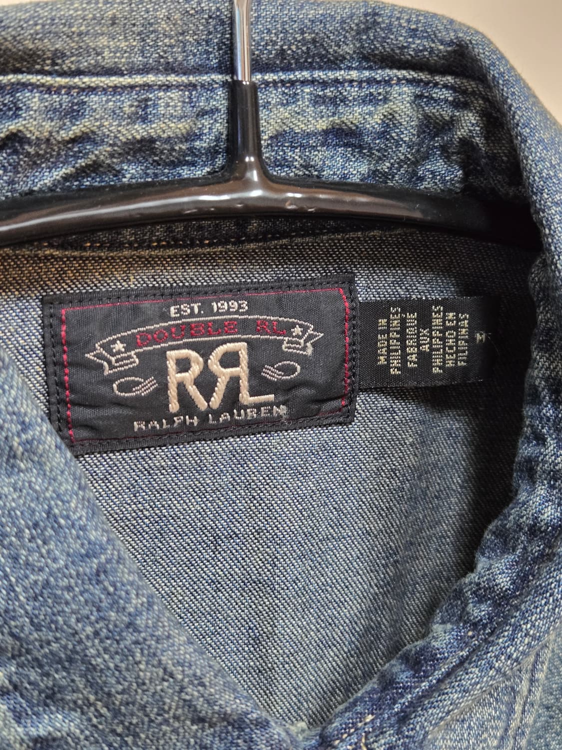 Rrl 콘초 중청데님셔츠 상품이미지3