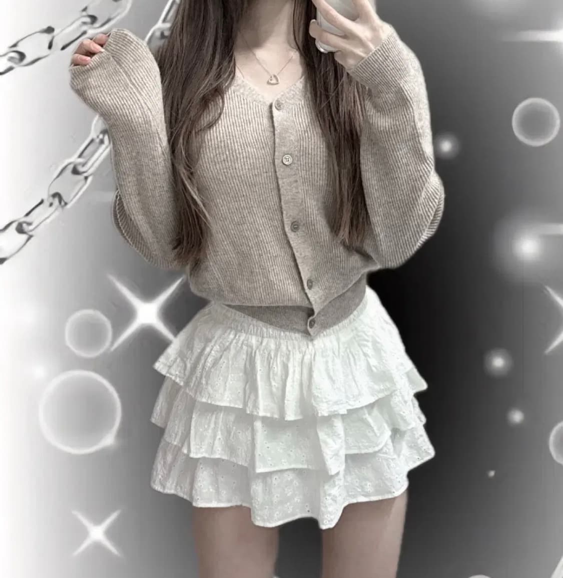 브라운 니트 가디건 상품이미지1