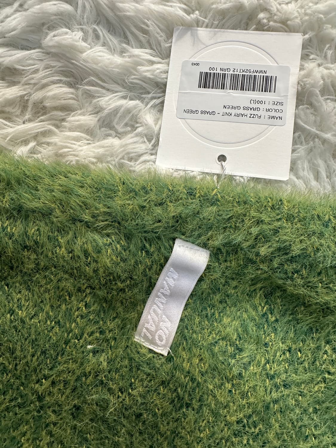 노매뉴얼 퍼지 헤어리 니트 GRASS GREEN 100L 상품이미지5